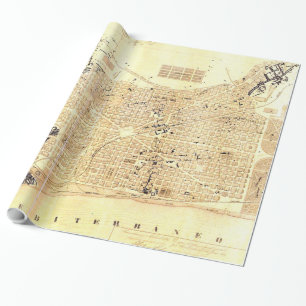 Vintage Map of Barcelona Spain (1859) Wrapping Paper