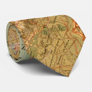 Vintage Map of Barcelona Spain (1919) Tie