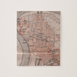Vintage Map of Belgrade Serbia (1905) Jigsaw Puzzle