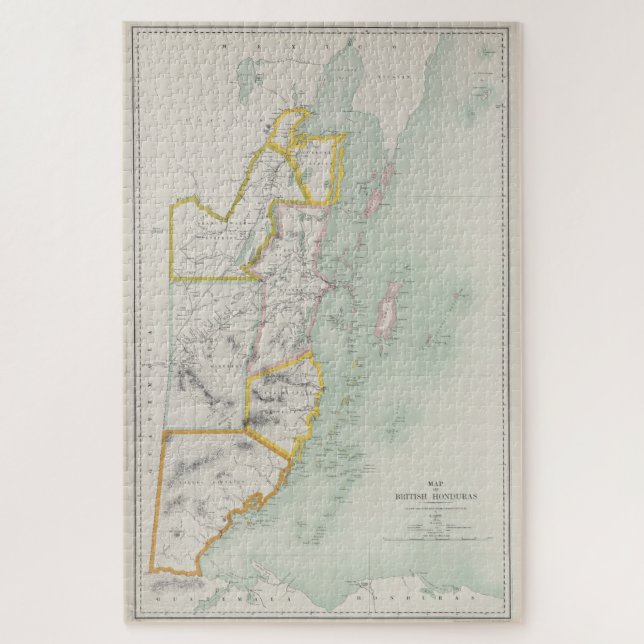 Vintage Map of Belize (1921) Jigsaw Puzzle (Vertical)