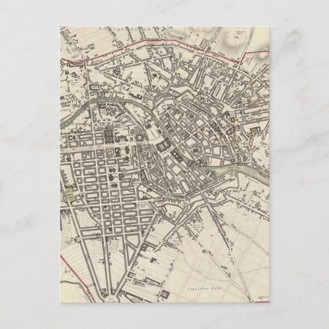 Vintage Map of Berlin (1833) Postcard (Front)