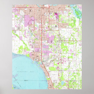 Vintage Map of Bradenton Florida (1964) Poster