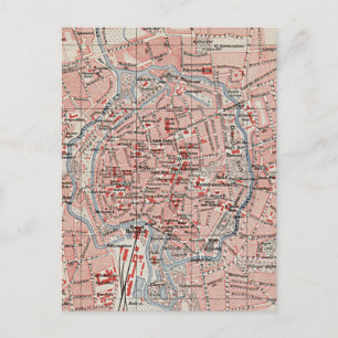 Vintage Map of Braunschweig Germany (1905) Postcard