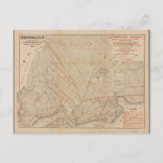 Vintage Map of Brooklyn Poster Postcard