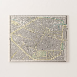 Vintage Map of Brussels Belgium (1901) Jigsaw Puzzle