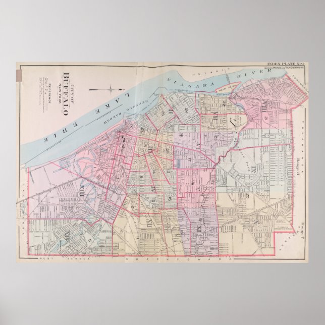 Vintage Map of Buffalo NY (1915) Poster (Front)