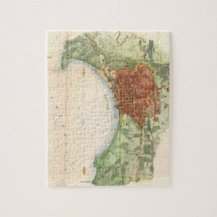 Vintage Map of Burlington Vermont (1872) Jigsaw Puzzle