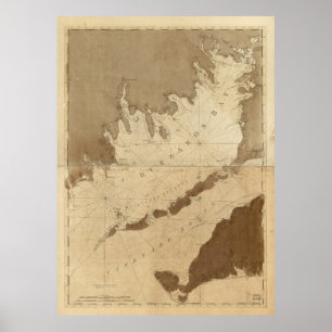 Vintage Map of Buzzards Bay (1776) Poster