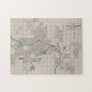 Vintage Map of Calgary Alberta Canada (1906) Jigsaw Puzzle