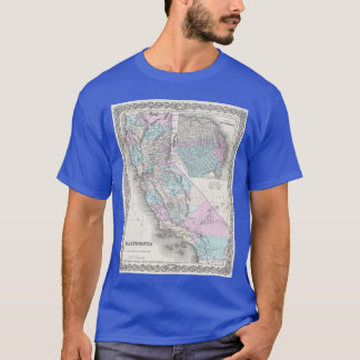 Vintage Map of California 1855 T-Shirt