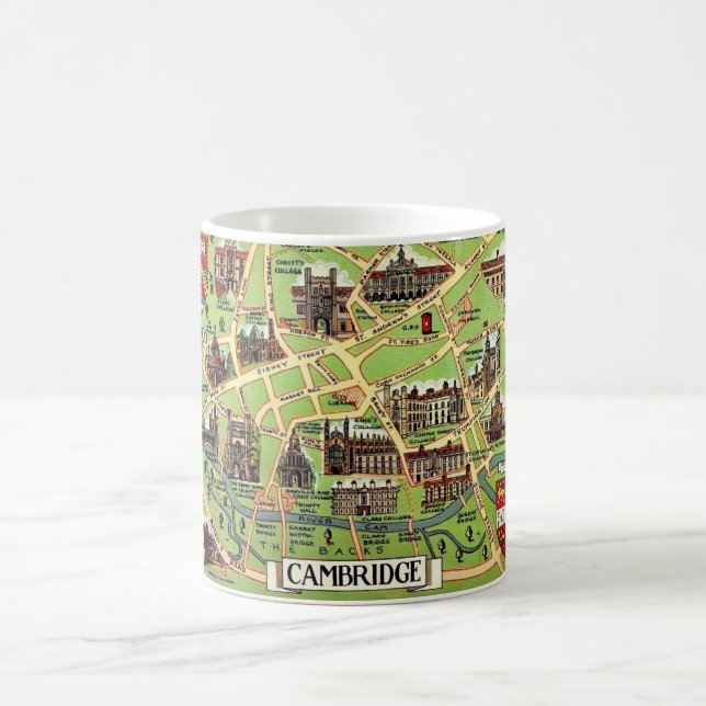Vintage Map of Cambridge Postcard Coffee Mug (Center)