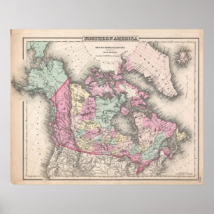 Vintage Map of Canada (1857) Poster