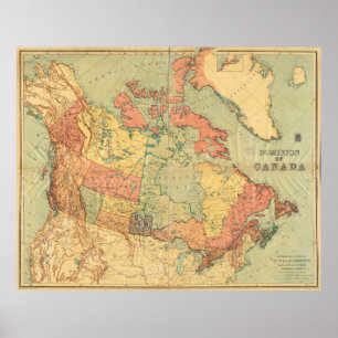 Vintage Map of Canada (1898) Poster