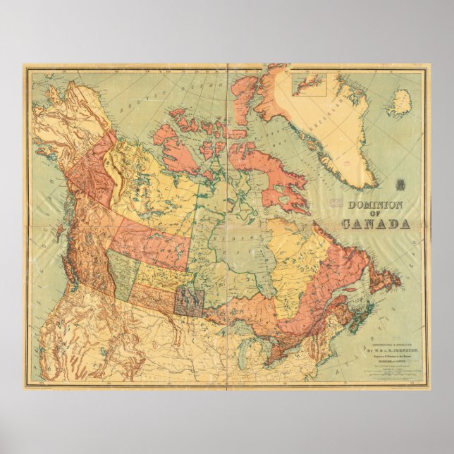Vintage Map of Canada (1898) Poster (Front)