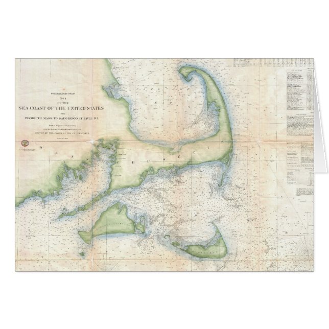 Vintage Map of Cape Cod (1857) (Front Horizontal)