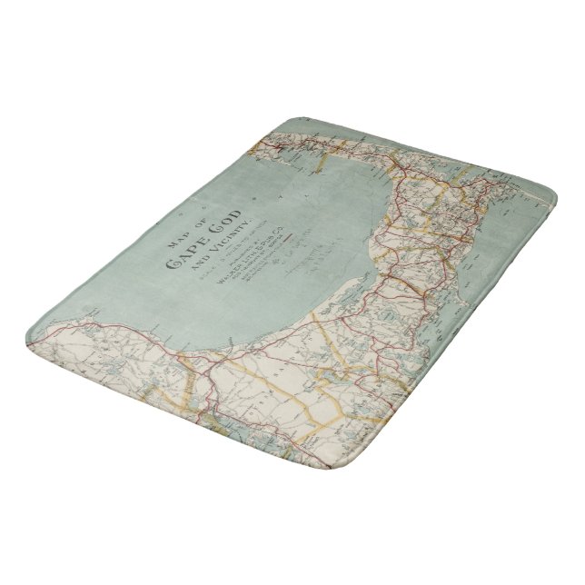 Vintage Map of Cape Cod (1917) Bath Mat (Angled)