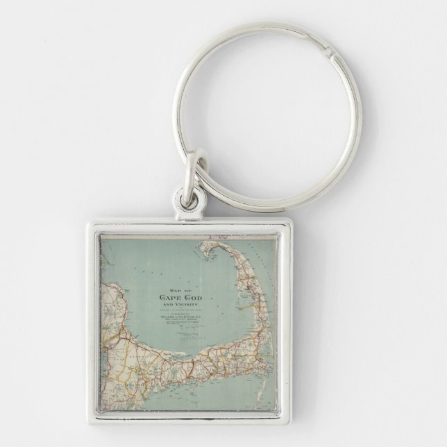 Vintage Map of Cape Cod (1917) Key Ring (Front)