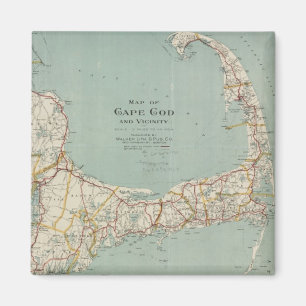 Vintage Map of Cape Cod (1917) Magnet