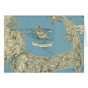 Vintage Map of Cape Cod (1945)