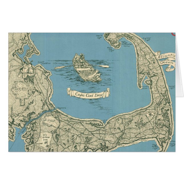 Vintage Map of Cape Cod (1945) (Front Horizontal)