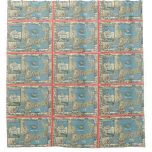 Vintage Map of Cape Cod (1945) Shower Curtain