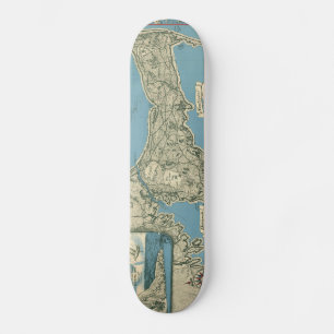 Vintage Map of Cape Cod (1945) Skateboard