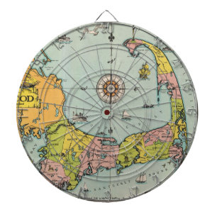 Vintage Map of Cape Cod Dartboard