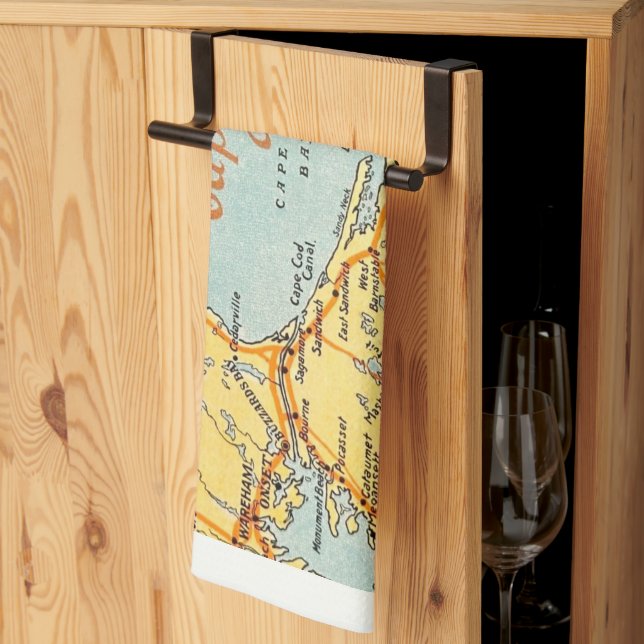 Vintage Map of Cape Cod  Tea Towel (Thirds Fold)