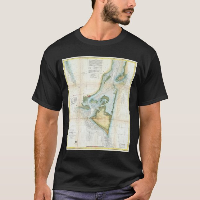 Vintage Map of Cape Fear (1857) T-Shirt (Front)