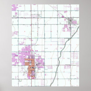 Vintage Map of Chandler & Gilbert Arizona (1952) Poster