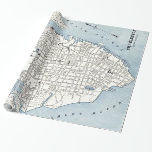 Vintage Map of Charleston South Carolina (1898) Wrapping Paper