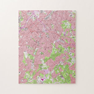 Vintage Map of Charlotte North Carolina (1967) Jigsaw Puzzle