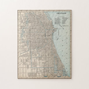 Vintage Map of Chicago (1893) Jigsaw Puzzle