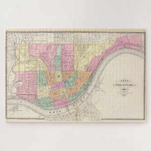 Vintage Map of Cincinnati OH (1872) Jigsaw Puzzle