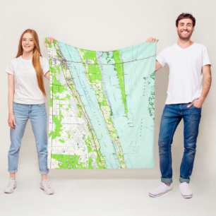 Vintage Map of Cocoa Florida (1949) Fleece Blanket