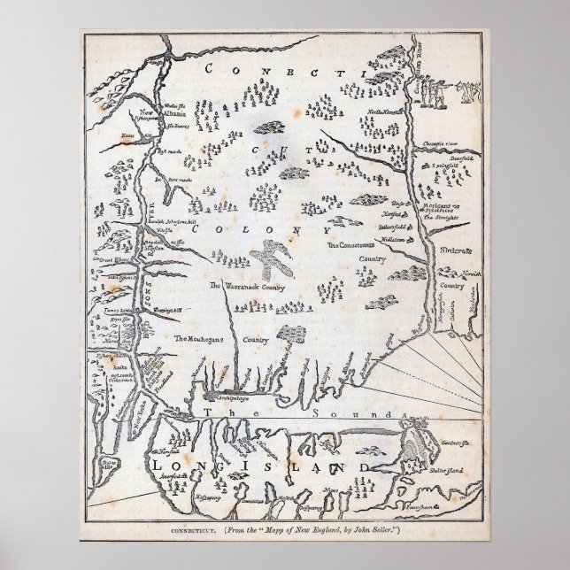 Vintage Map of Connecticut Poster (Front)