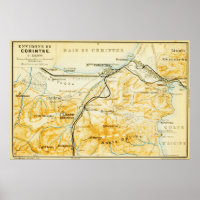 Vintage Map of Corinth Greece (1894)