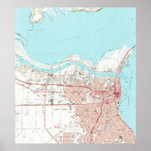 Vintage Map of Corpus Christi Texas (1968) Poster