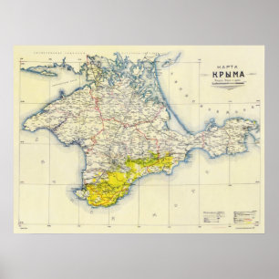 Vintage Map of Crimea (1922) Poster