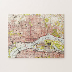 Vintage Map of Davenport Iowa (1953) Jigsaw Puzzle