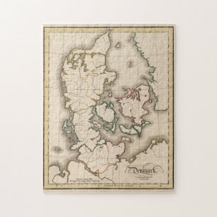 Vintage Map of Denmark (1815) Jigsaw Puzzle