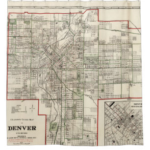 Vintage Map of Denver Colorado (1920) Shower Curtain