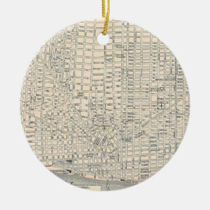 Vintage Map of Detroit (1895) Ceramic Ornament
