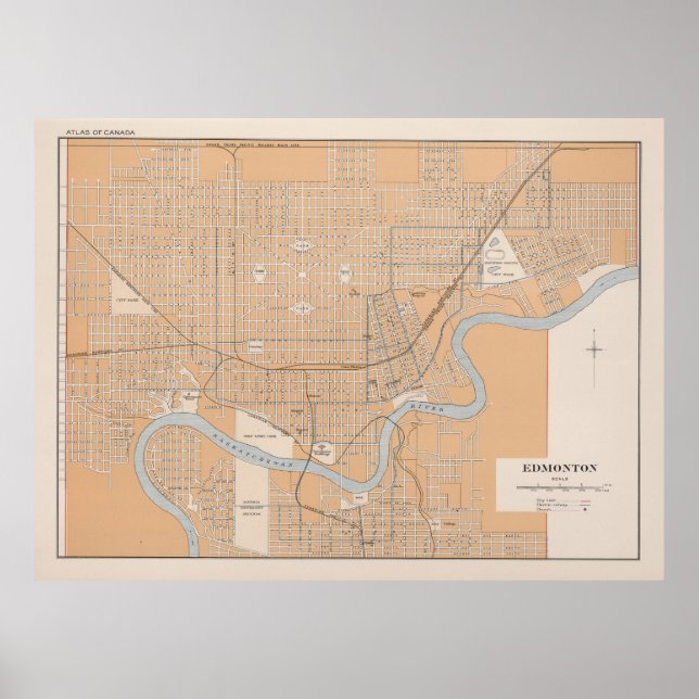 Vintage Map of Edmonton Canada (1915) Poster (Front)