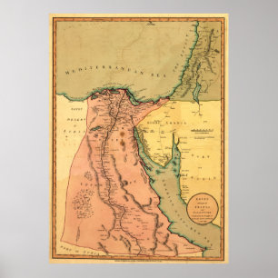 Vintage Map of Egypt (1800) Poster