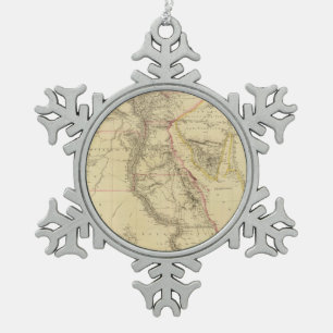 Vintage Map of Egypt (1832) Snowflake Pewter Christmas Ornament
