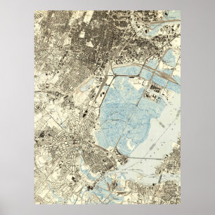 Vintage Map of Elizabeth NJ (1947) Poster