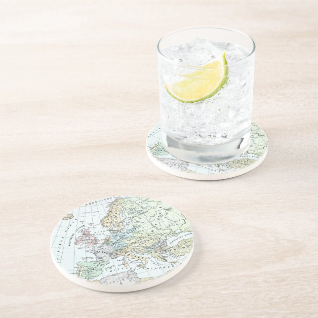 Vintage Map of Europe (1899) Coaster (Side)