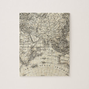 Vintage Map Of Europe and Asia Jigsaw Puzzle