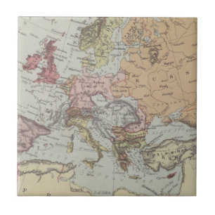 Vintage Map of Europe Ceramic Tile